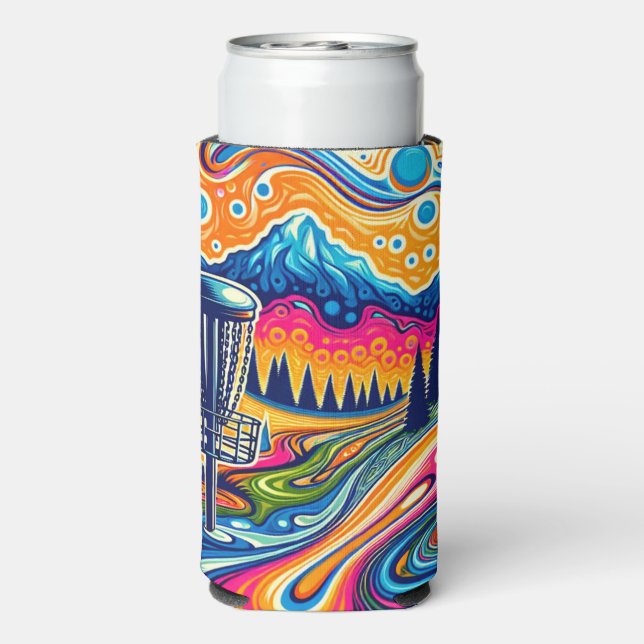Psychedelic Disc Golf Course in the Mountains Seltzer Can Cooler (Seltzer Back)