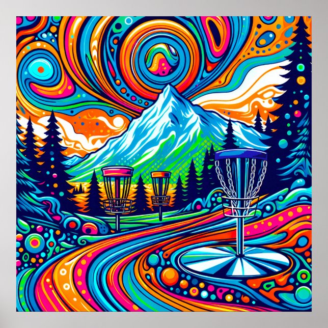 Psychedelic Disc Golf Course  Poster (Front)