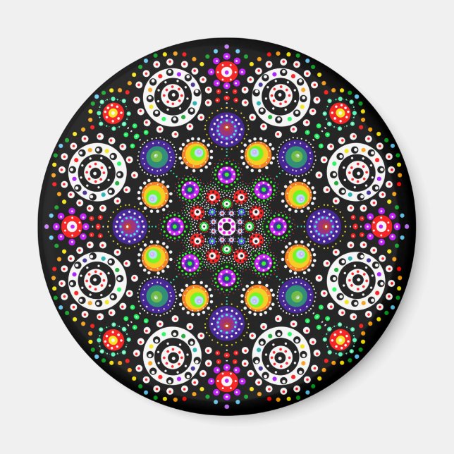 Psychedelic Dot Mandala    Magnet (Front)