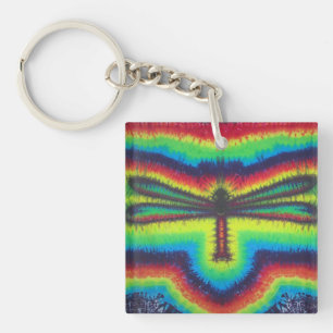 Psychedelic Dragonfly Key Ring