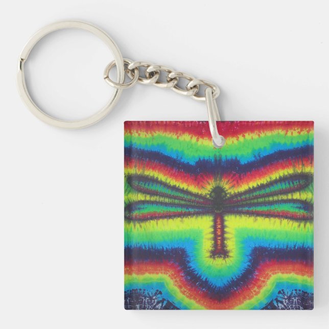 Psychedelic Dragonfly Key Ring (Front)