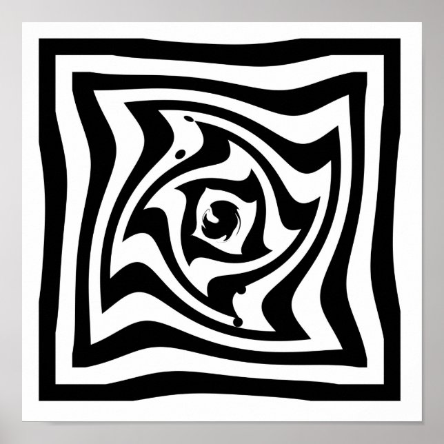 Psychedelic drawing with optical illusion effect poster (Front)