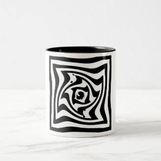 Psychedelic drawing with optical illusion effect. Two-Tone coffee mug