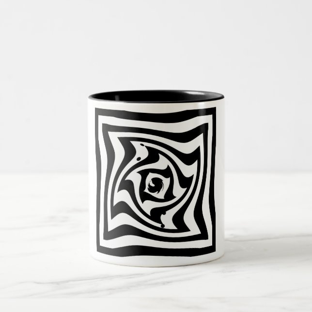 Psychedelic drawing with optical illusion effect. Two-Tone coffee mug (Center)