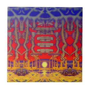 Psychedelic Dreamland Ceramic Tile