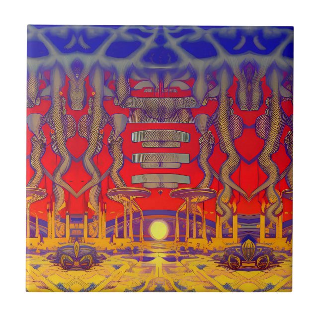 Psychedelic Dreamland Ceramic Tile (Front)