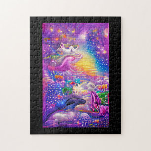Psychedelic dreams colourful madness abstract art jigsaw puzzle