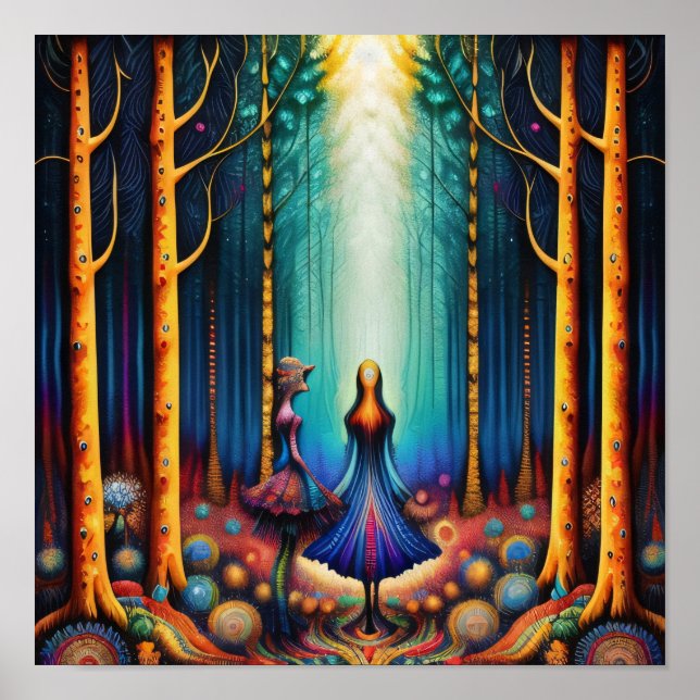 Psychedelic Dreams into the Woods Art Poster (Front)