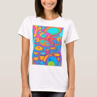 Psychedelic 'drumkit' design. T-Shirt