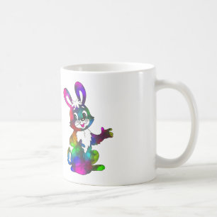psychedelic easter bunny coffee mug