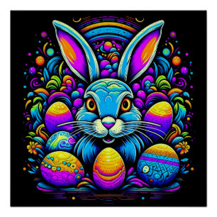Psychedelic Easter Bunny Poster