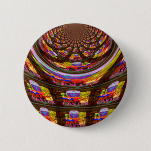 Psychedelic Easter Kaleidoscope Art Print 6 Cm Round Badge