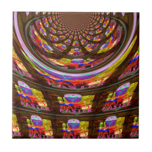 Psychedelic Easter Kaleidoscope Art Print Ceramic Tile