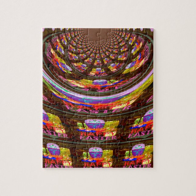 Psychedelic Easter Kaleidoscope Art Print Jigsaw Puzzle (Vertical)