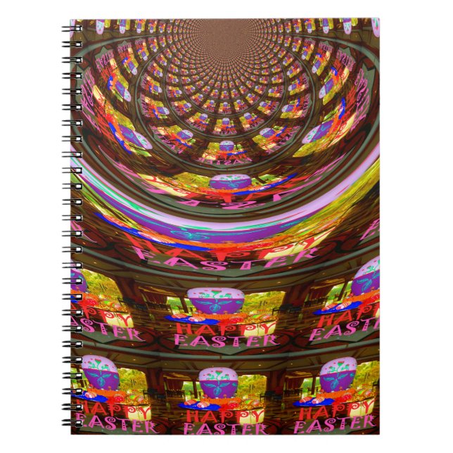 Psychedelic Easter Kaleidoscope Art Print Notebook (Front)