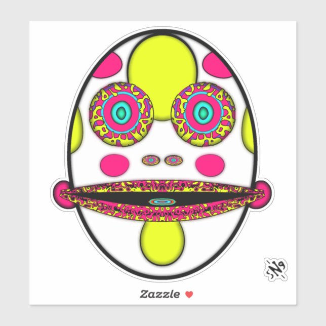Psychedelic Egg Face Weird Cartoon Character (Sheet)