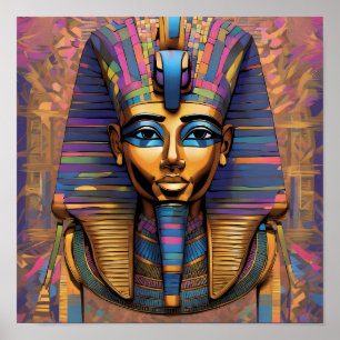 Psychedelic Egyptian King Art Poster
