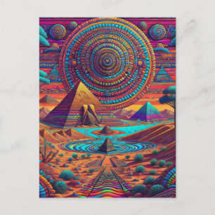 Psychedelic Egyptian Landscape Postcard