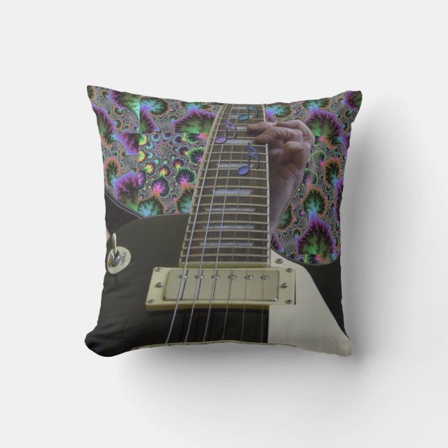 Psychedelic Electric Guitar Music Pillow (Front)