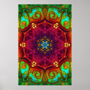 Psychedelic Excursions Mandala Art Poster