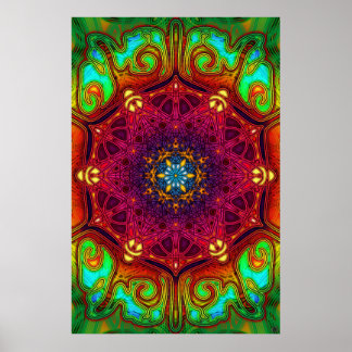 Psychedelic Excursions Mandala Art Poster
