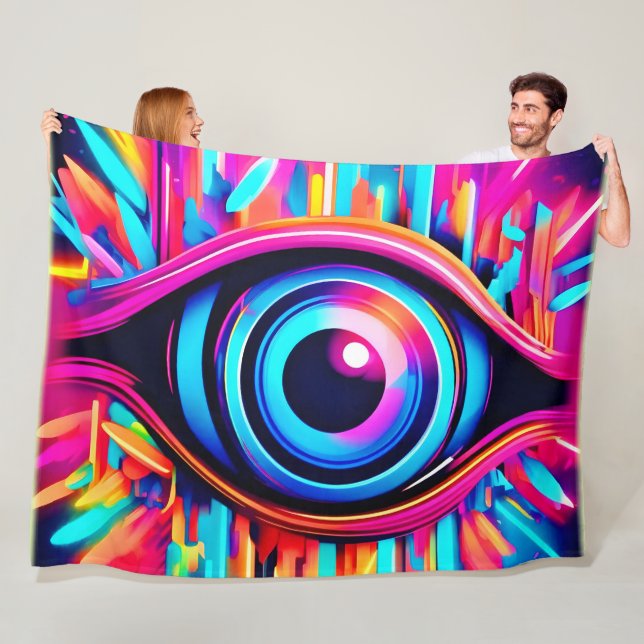 Psychedelic Eye Art Fleece Blanket (In Situ)