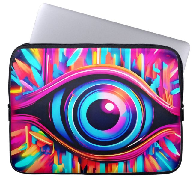 Psychedelic Eye Art Laptop Sleeve (Front)