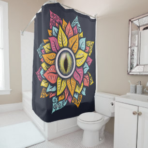  Psychedelic Eye Flower - Colourful Trippy Art  Shower Curtain