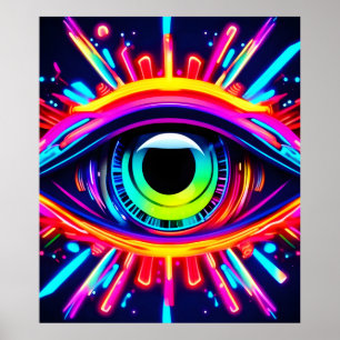 Psychedelic Eye of the Universe Art Poster