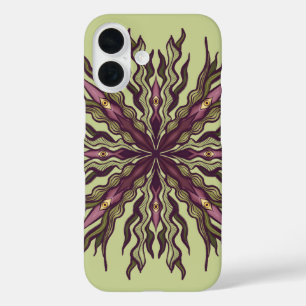 Psychedelic Eye Plant - Surreal Botanical Mandala iPhone 16 Case