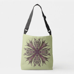 Psychedelic Eye Plant - Surreal Botanical Mandala Crossbody Bag