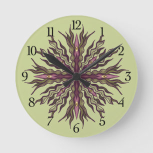 Psychedelic Eye Plant - Surreal Botanical Mandala Round Clock