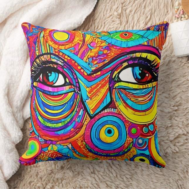 Psychedelic Eye View Design Cushion (Blanket)