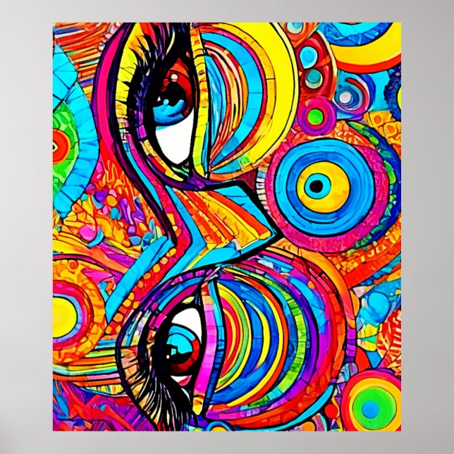 Psychedelic Eye View Design Poster (Front)