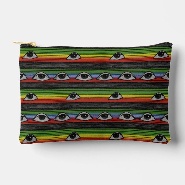 Psychedelic Eyes Pattern Accessory Pouch (Front)