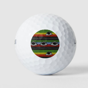 Psychedelic Eyes Pattern Golf Balls