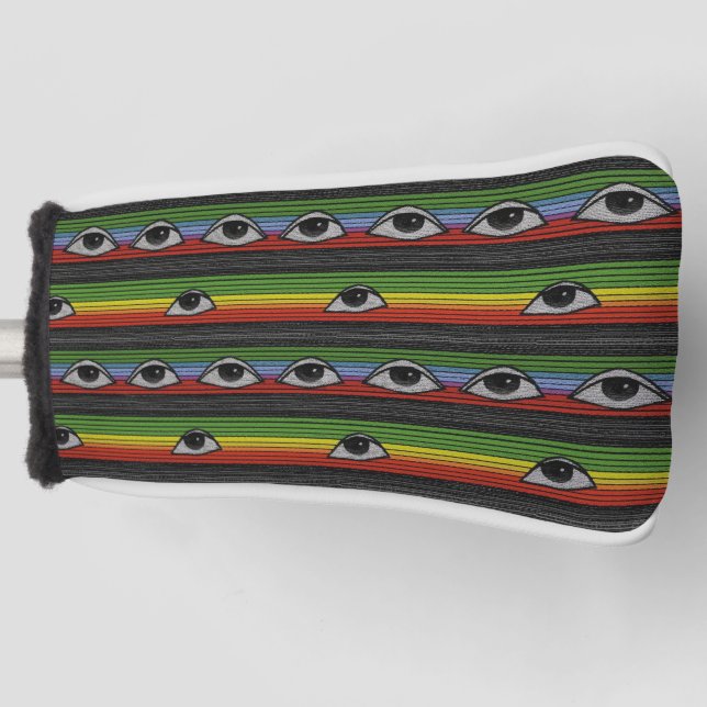 Psychedelic Eyes Pattern Golf Head Cover (Front)