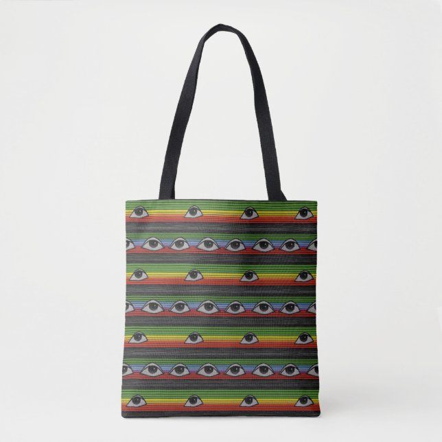 Psychedelic Eyes Pattern Tote Bag (Front)