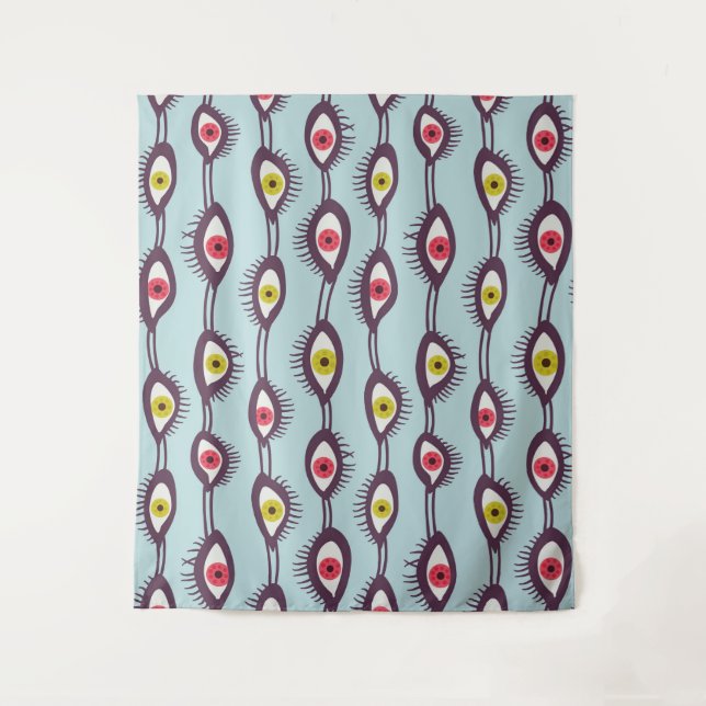 Psychedelic Eyes Weird Mystical Tapestry (Front)