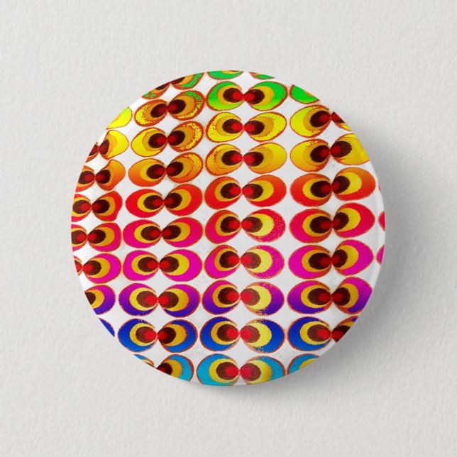 Psychedelic fabric 6 cm round badge (Front)