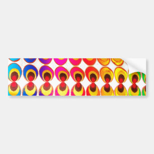 Psychedelic fabric bumper sticker