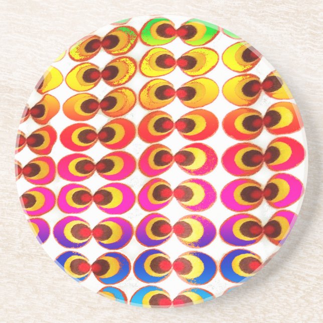 Psychedelic fabric coaster (Front)