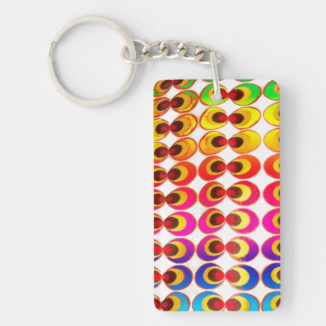 Psychedelic fabric key ring (Front)