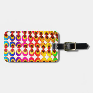 Psychedelic fabric luggage tag