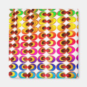 Psychedelic fabric magnet