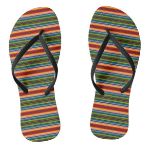 Psychedelic fabric Mexican pattern Thongs