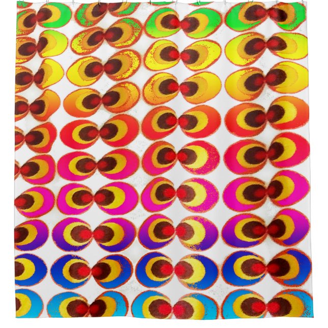 Psychedelic fabric shower curtain (Front)