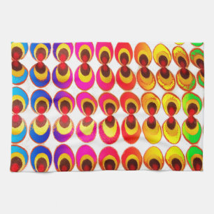 Psychedelic fabric tea towel