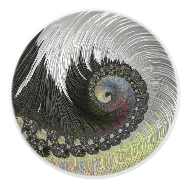 Psychedelic Fantasy Spiral Ceramic Knob (Front)