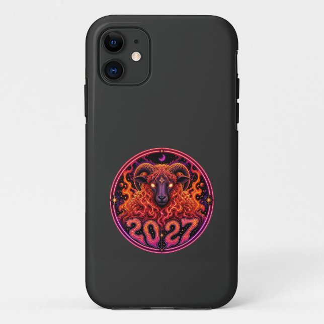 Psychedelic Fire Ram Aries  Case-Mate iPhone Case (Back)